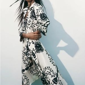 Zara floral print shirt dress Maxi Large